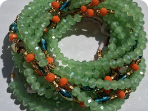 SeaFoamGreen,Orange & Gold