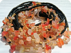 Black w/ Cherry/Orange Stones & Gold